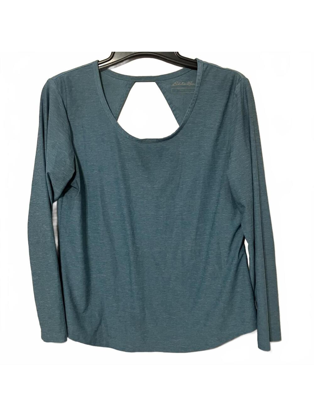 Eddie Bauer Women's Long Sleeve Open-Back Space Dye Top Size Medium